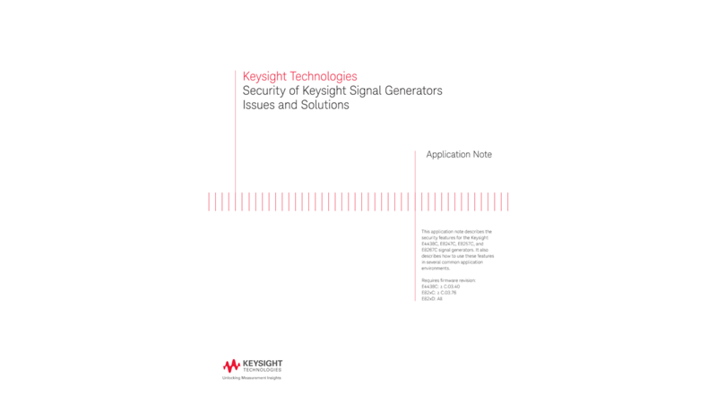 Security of Keysight Signal Generators